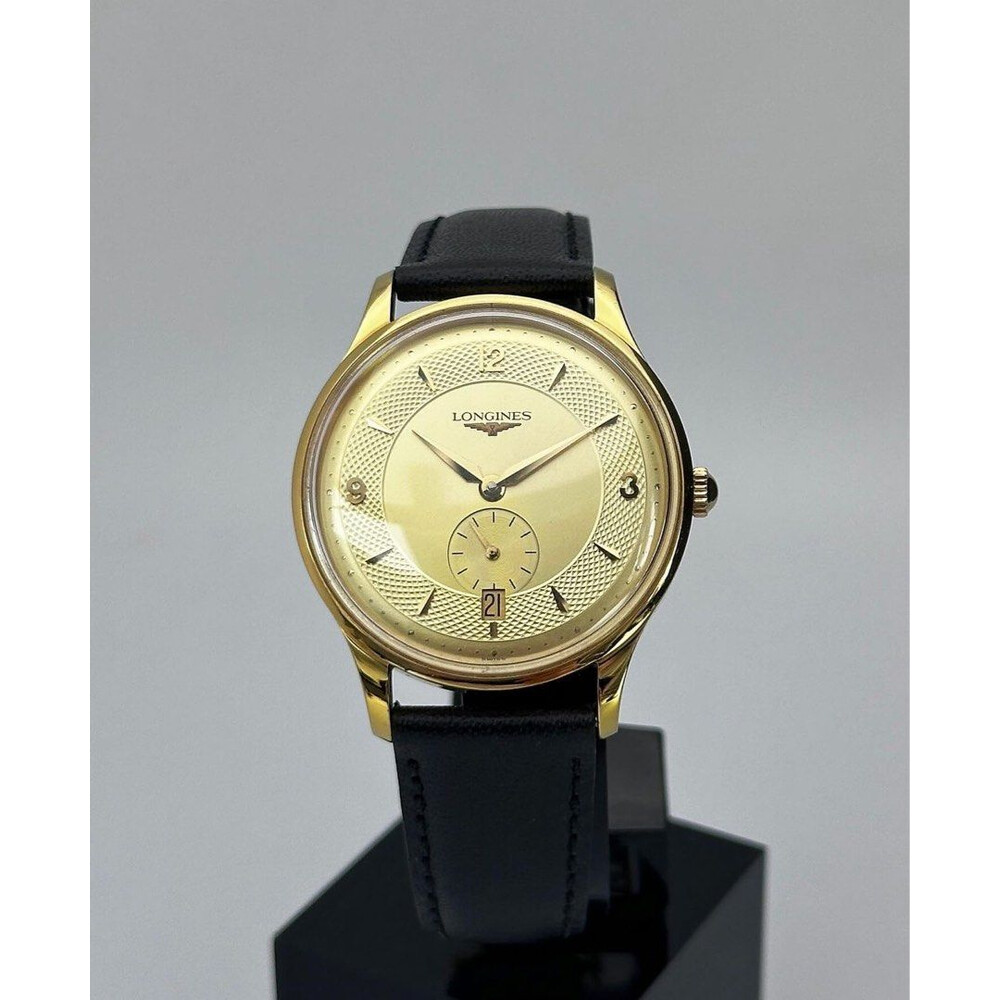 (SOLD!!) 36mm • 2000s Gold Longines Heritage Prestige Automatic Small Second